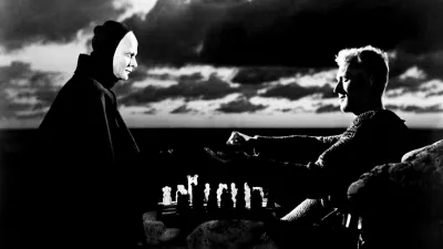 Bengt Ekerot and Max von Sydow in The Seventh Seal