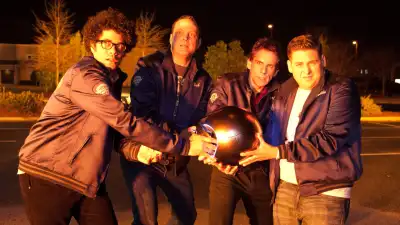 Richard Ayoade, Vince Vaughn, Ben Stiller, Jonah Hill in The Watch