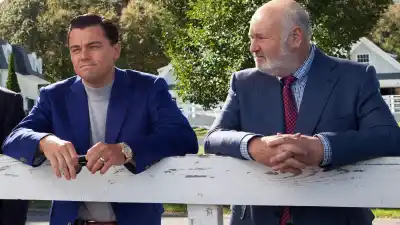 Leonardo DiCaprio and Rob Reiner in The Wolf of Wall Street