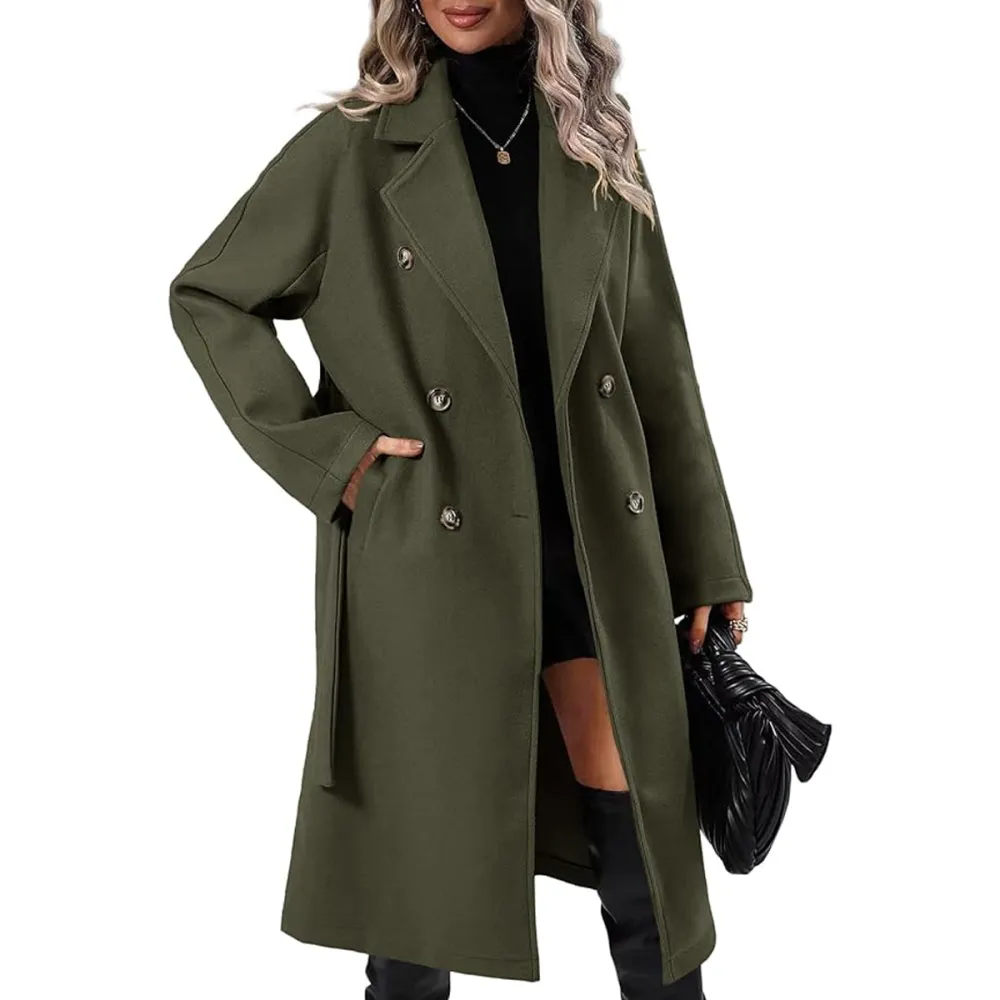 Danedvi Double Breasted Wool Pea Coat 