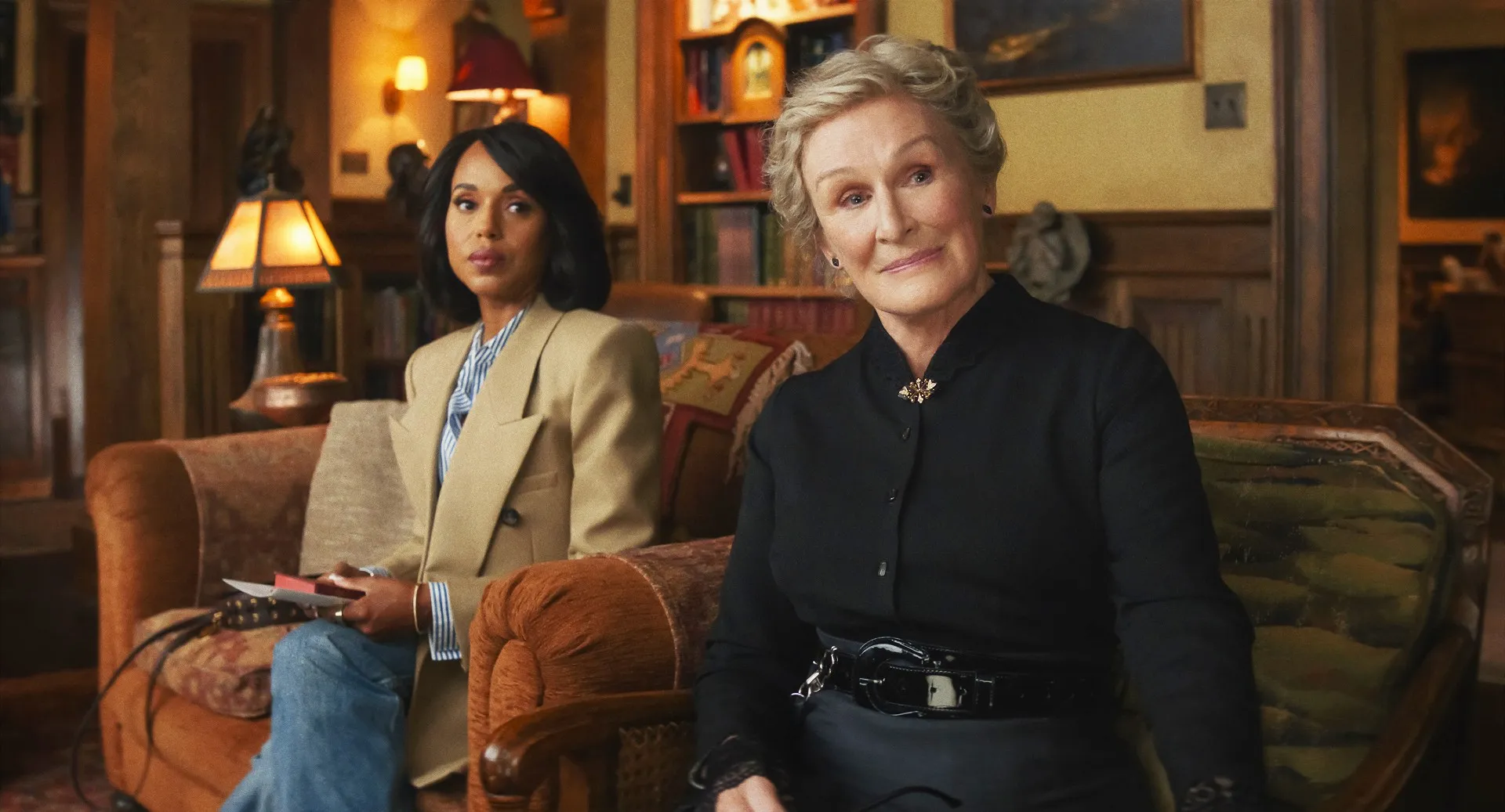 Kerry Washington and Glenn Close in Wake Up Dead Man