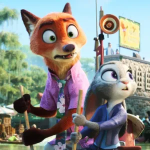 Nick Wilde (voice: Jason Bateman), Judy Hopps (voice: Ginnifer Goodwin) in Zootopia 2