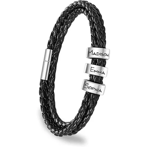 ShineSand Personalized Men's Leather Bracelet