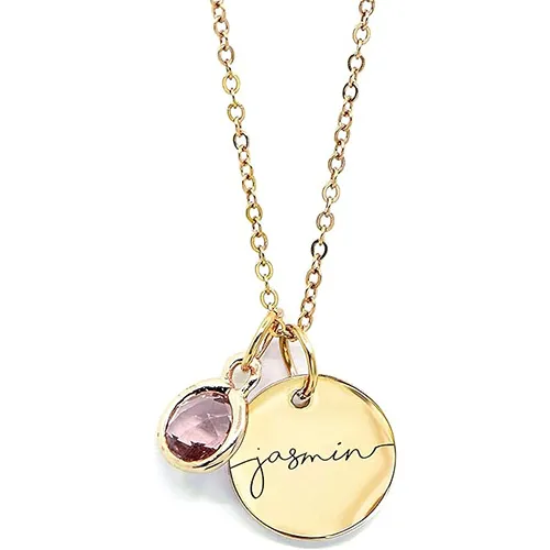 Birthstone Name Necklace