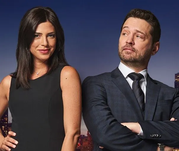 Jason Priestley and Cindy Sampson in Private Eyes