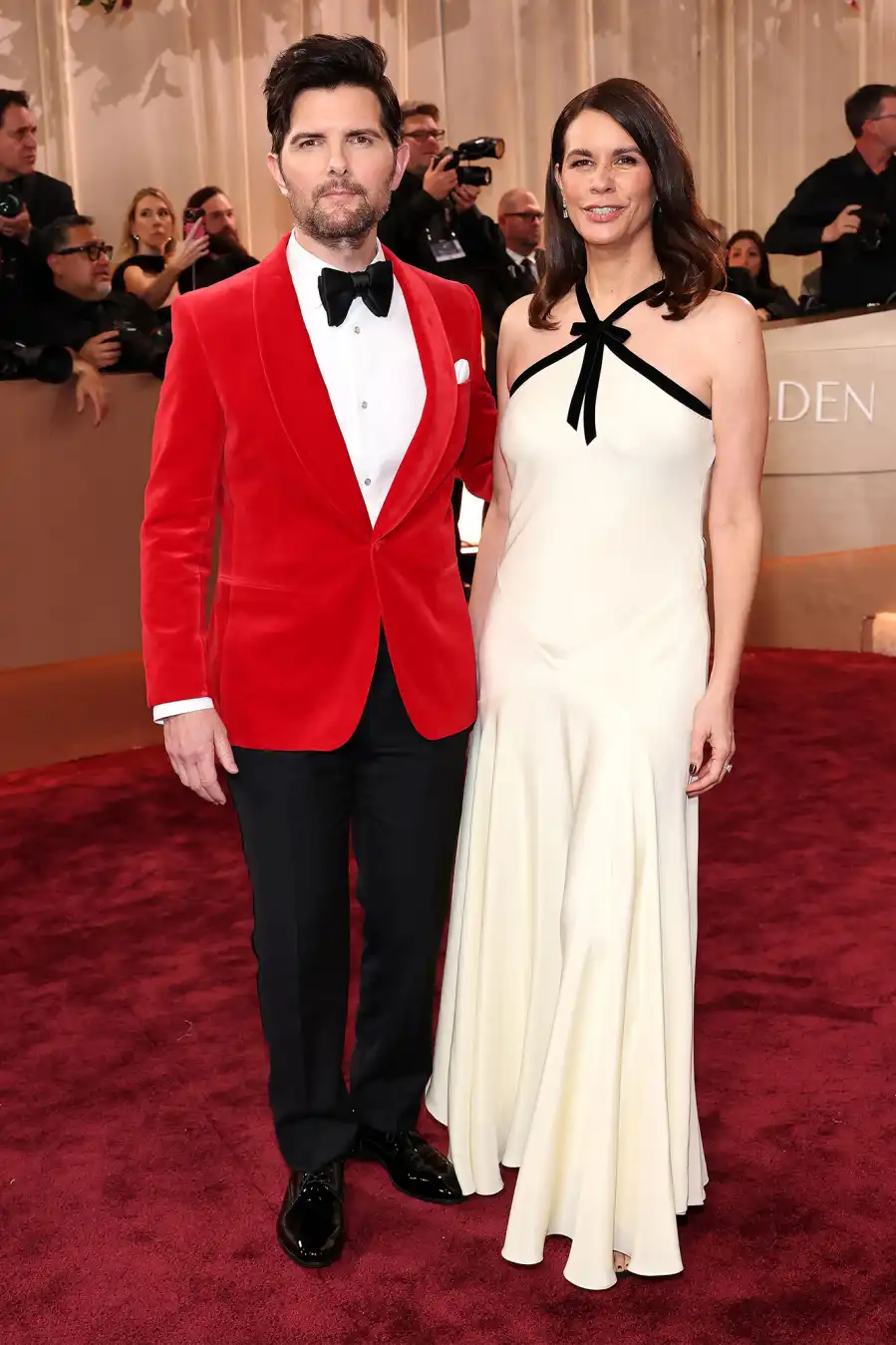 Adam Scott and Naomi Scott Red Carpet Arrival Golden Globes 2026