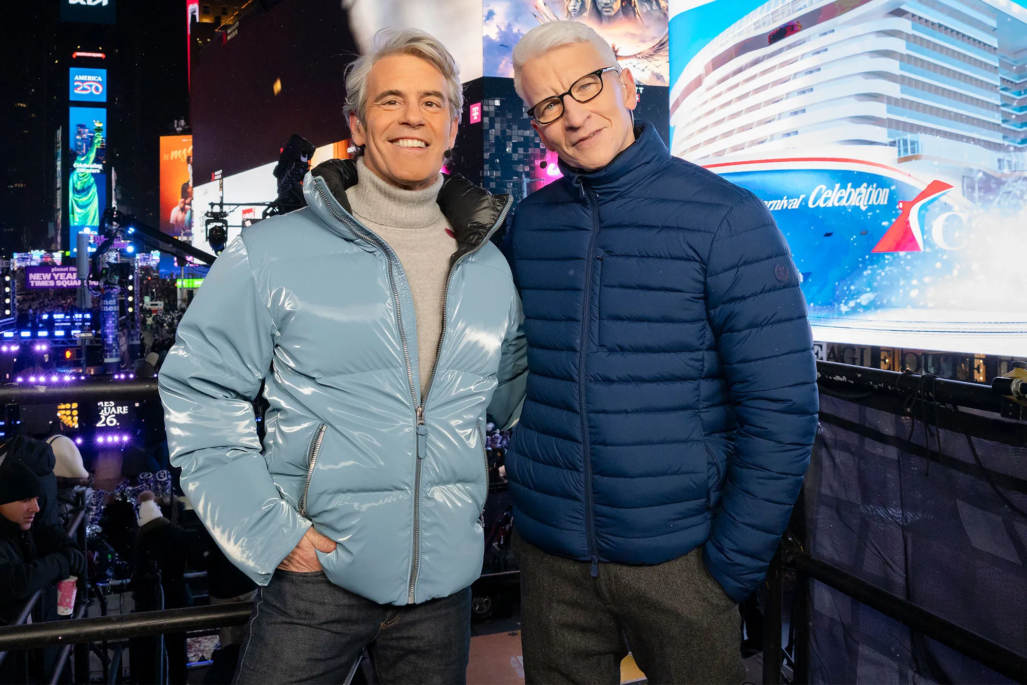 Andy Cohen and Anderson Cooper Times Square New Years Eve Hot Pics