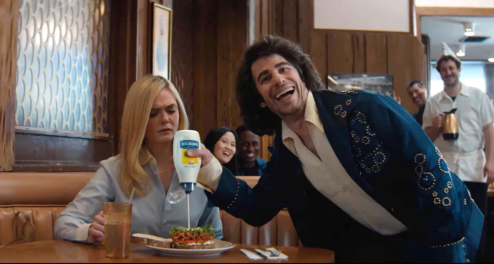 Andy Samberg Meal Diamond Elle Fanning Hellmann Super Bowl commercial