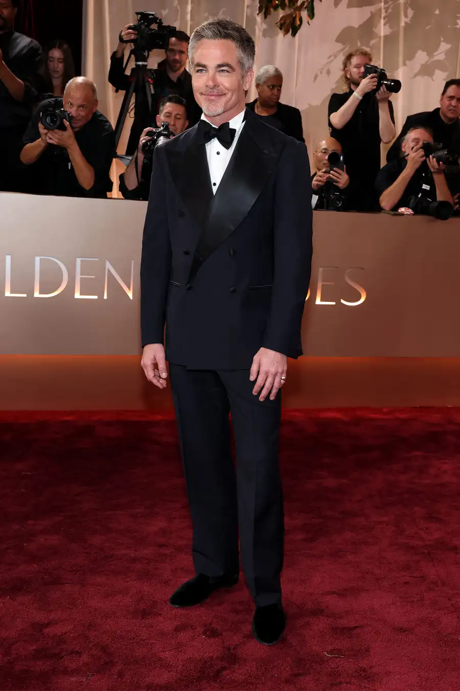 Chris Pine Red Carpet Arrival Golden Globes 2026