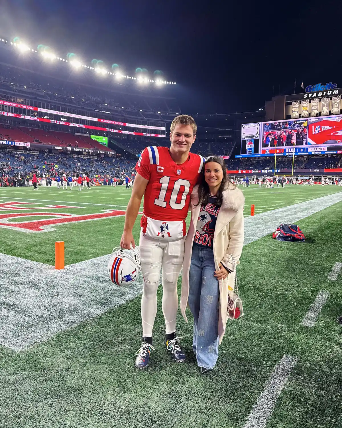 Feature Patriots QB Drake Maye Wife Ann Michael Addresses Comparisons to Gisele Bundchen