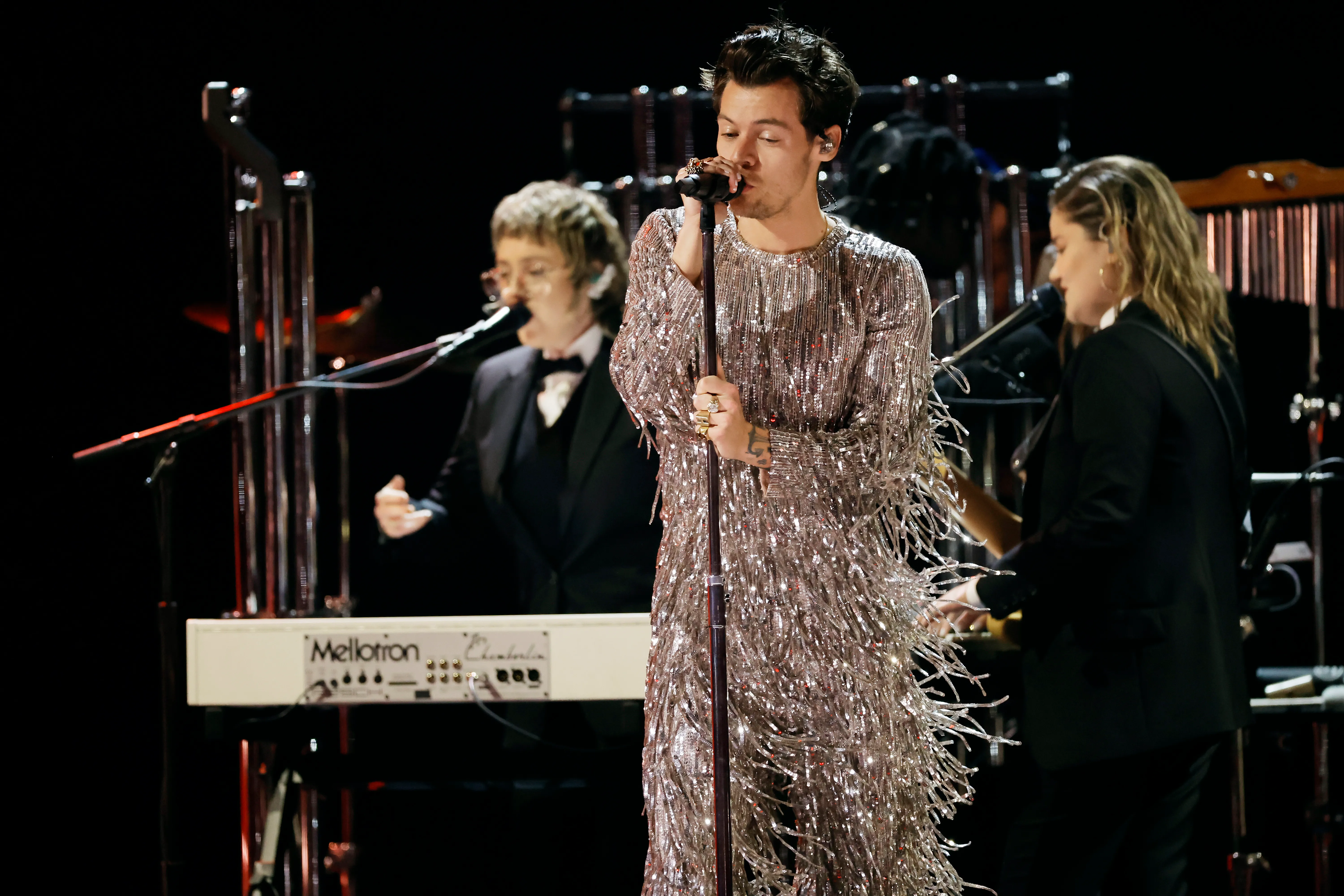 Harry Styles performing at the 2023 Grammy Awards.