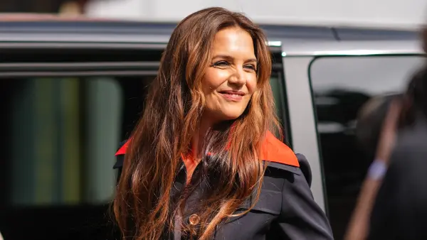Katie Holmes is seen, outside Patou, during the Haute Couture Fall/Winter 2024/25 as part of Paris Fashion Week on June 27, 2024 in Paris, France.