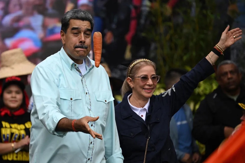 GettyImages-2250518336 Leo DiCaprio Misses Awards Show Due to US Military Operation in Venezuela nicolas maduro cilia flores