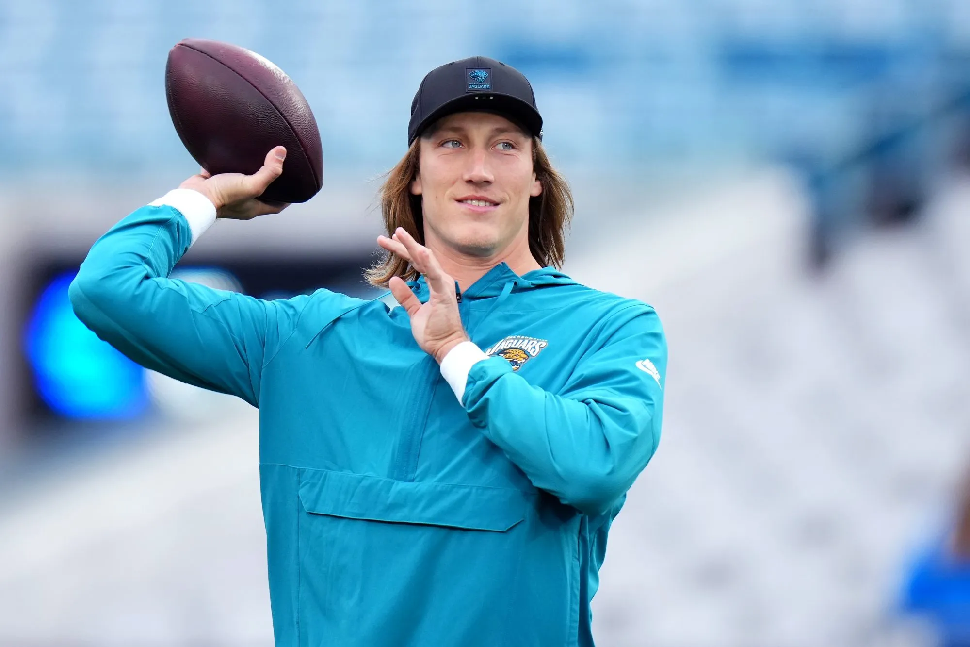 GettyImages-2254619960 Trevor Lawrence Celebrates Daughters 1st Birthday With Pregame Tribute