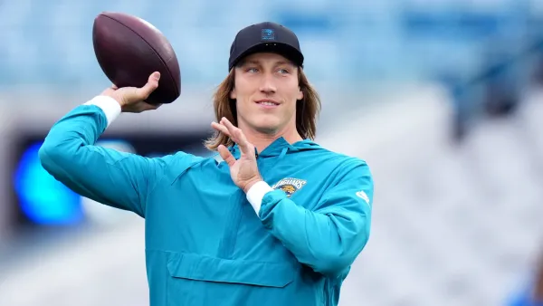 GettyImages-2254619960 Trevor Lawrence Celebrates Daughters 1st Birthday With Pregame Tribute