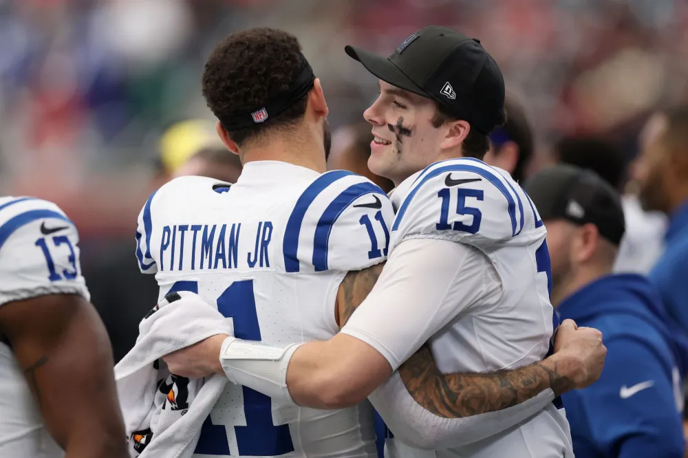 GettyImages-2254632480 Rookie Quarterback Riley Leonard Shares Special Moment With Family After 1st Career Touchdown