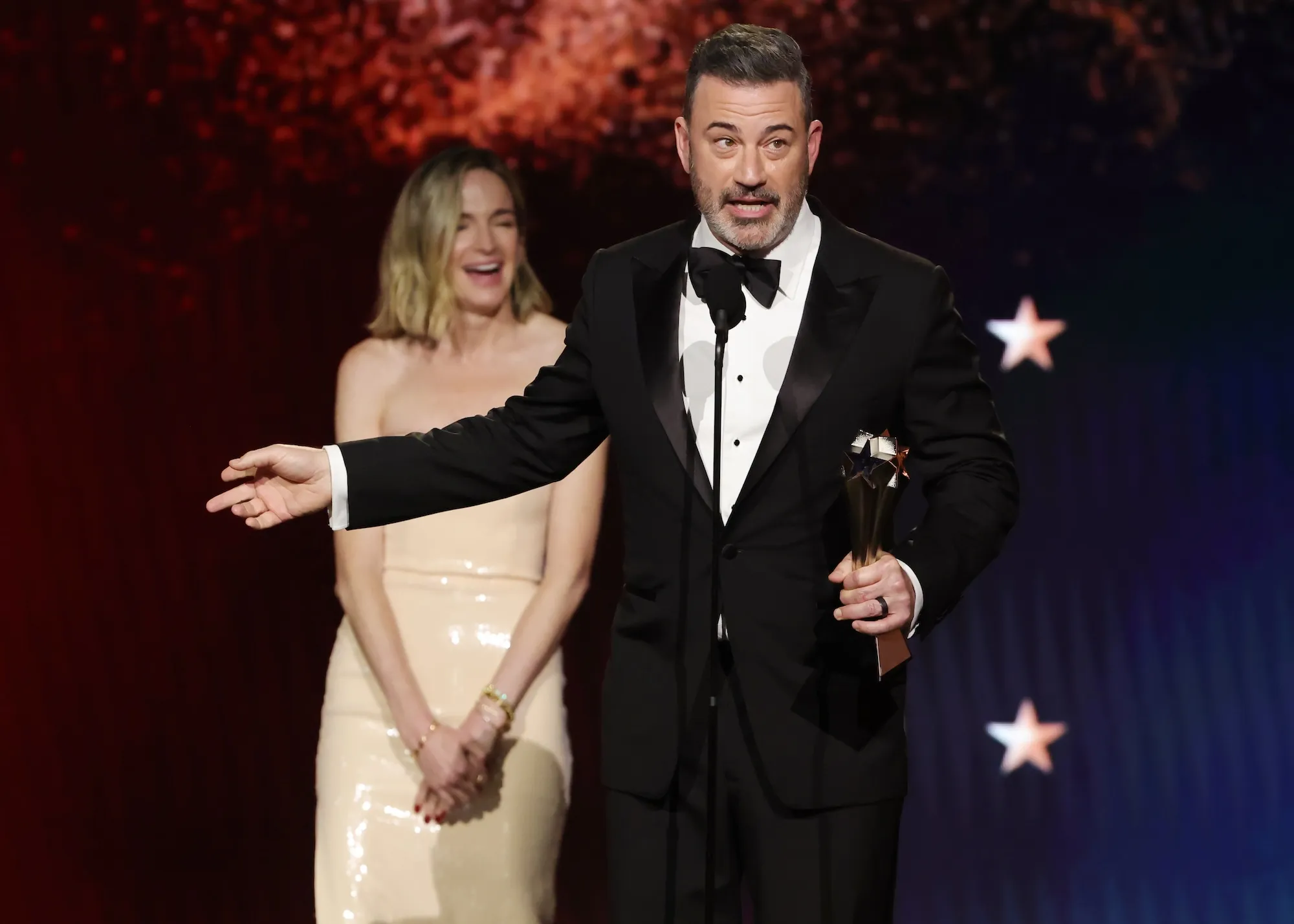 Jimmy Kimmel Talks Free Speech, Calls Out Trump in Critics Choice Speech After Show Suspension