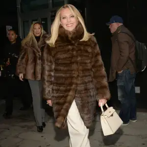 Sutton Stracke is seen leaving the "Good Night New York" studio on January 06, 2026 in New York City.
