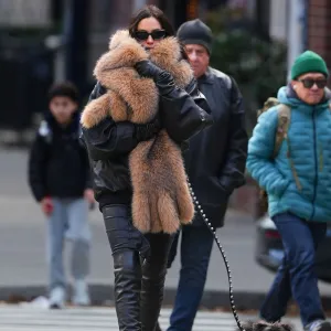 Irina Shayk is seen on January 12, 2026 in New York City.