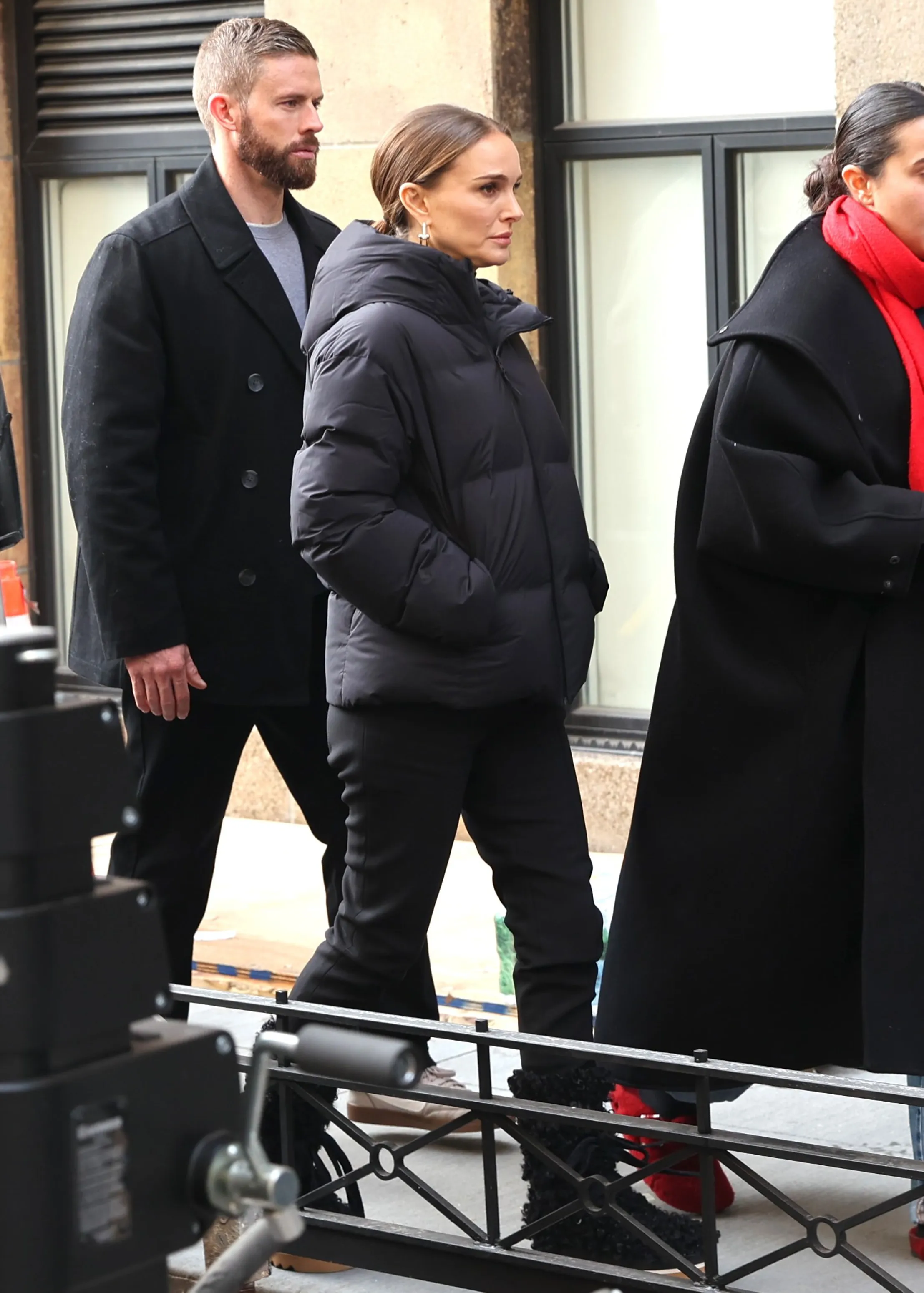 Natalie Portman is seen filming a "Tiffany's & Co" commercial in Central Park, Manhattan on January 22, 2026 in New York City.