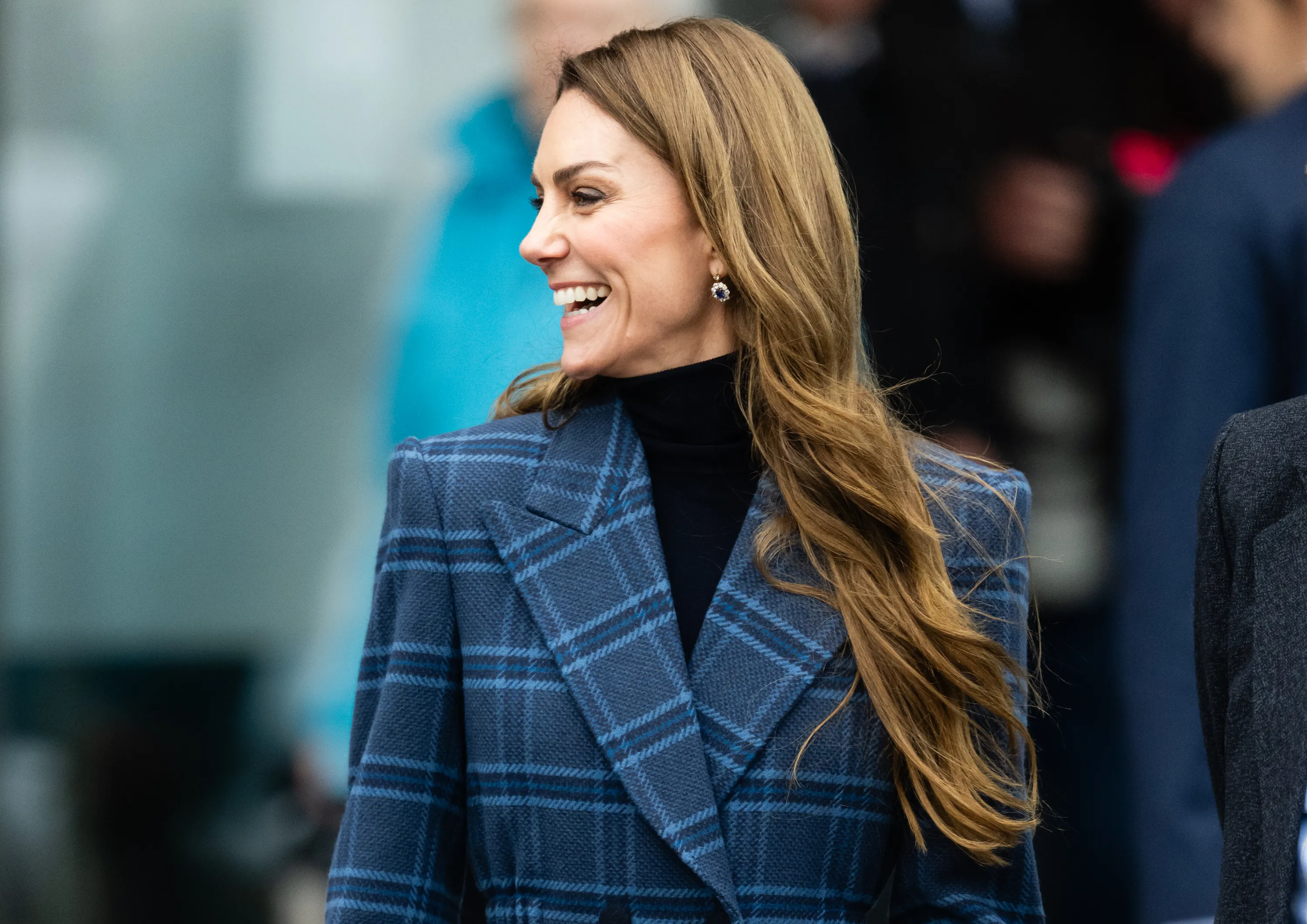 Catherine, Princess of Wales departs the National Curling Academy with Prince William, Prince of Wales on January 20, 2026 in Stirling, Scotland. The Prince and Princess of Wales visited Stirling and Falkirk today to highlight Scottish heritage traditions and the ways in which they connect communities.