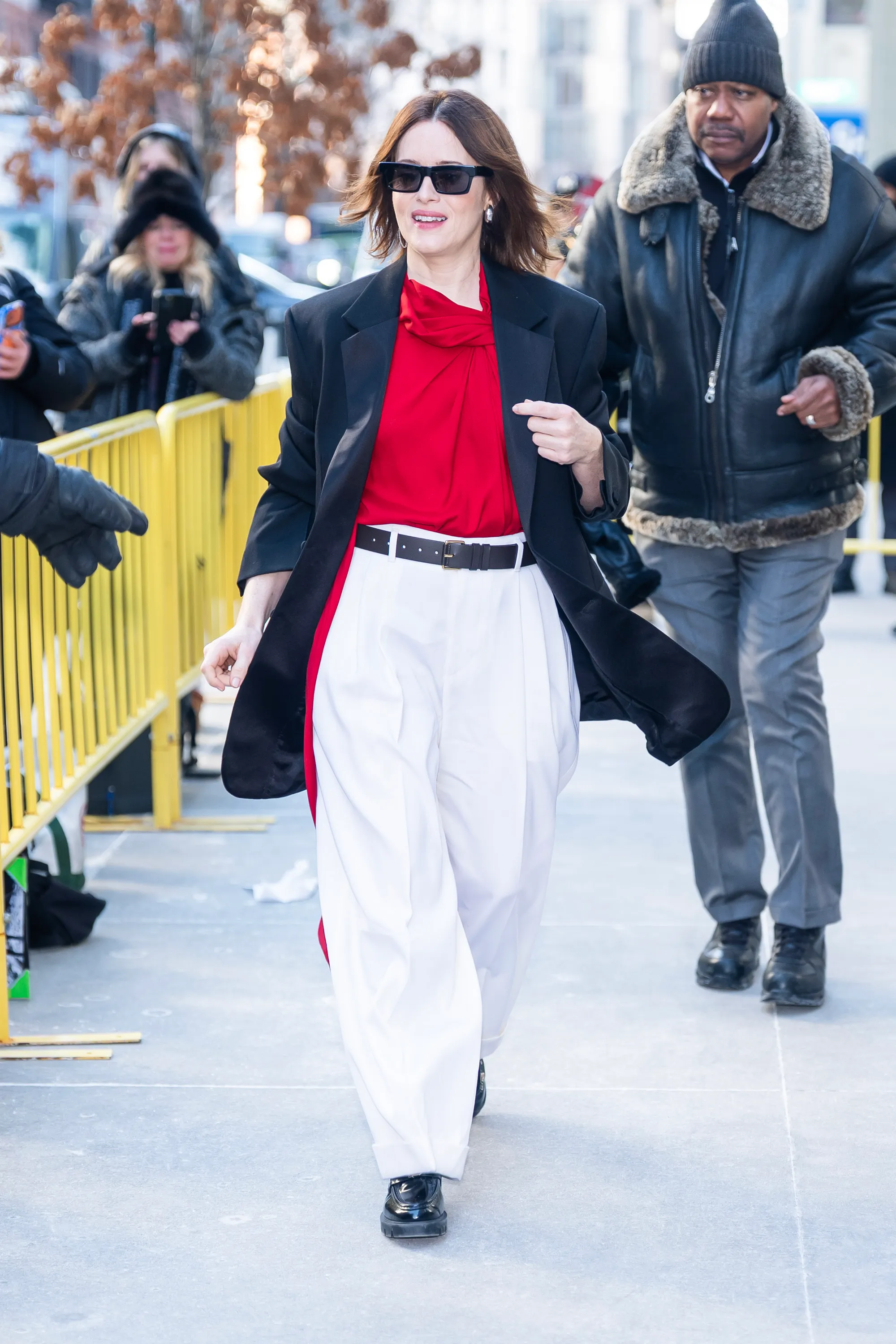 Claire Foy is seen in Hudson Square on January 21, 2026 in New York City.