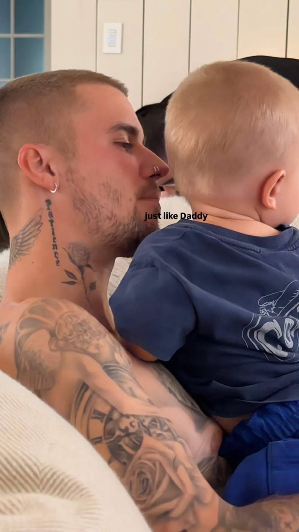 Hailey Bieber Shares Adorable Photo of Justin and Jack Blues