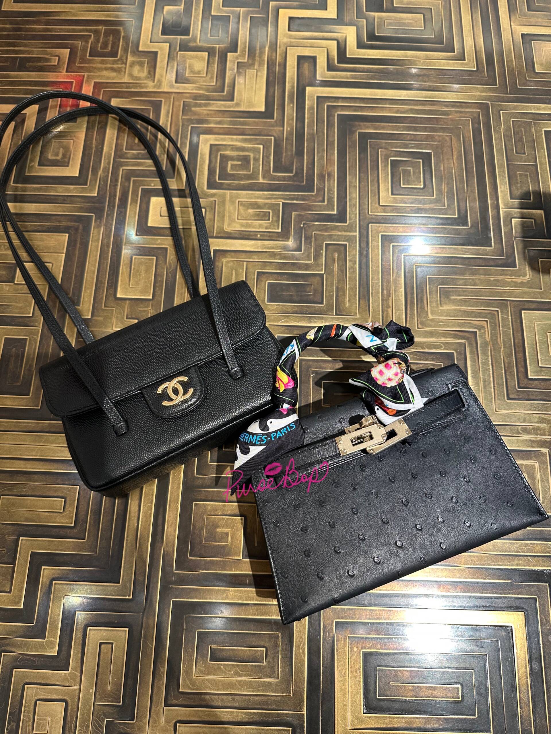 Chanel Mini size compared to a Hermès Mini Kelly 20