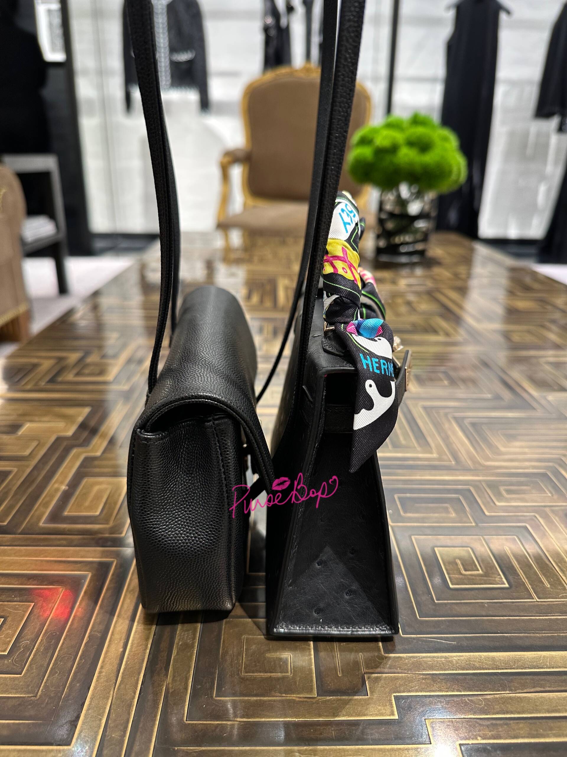 Mini size compared to a Hermès Mini Kelly 20