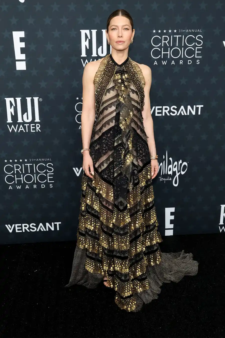 Jessica Biel Red Carpet Arrival 2026 Critics Choice Awards