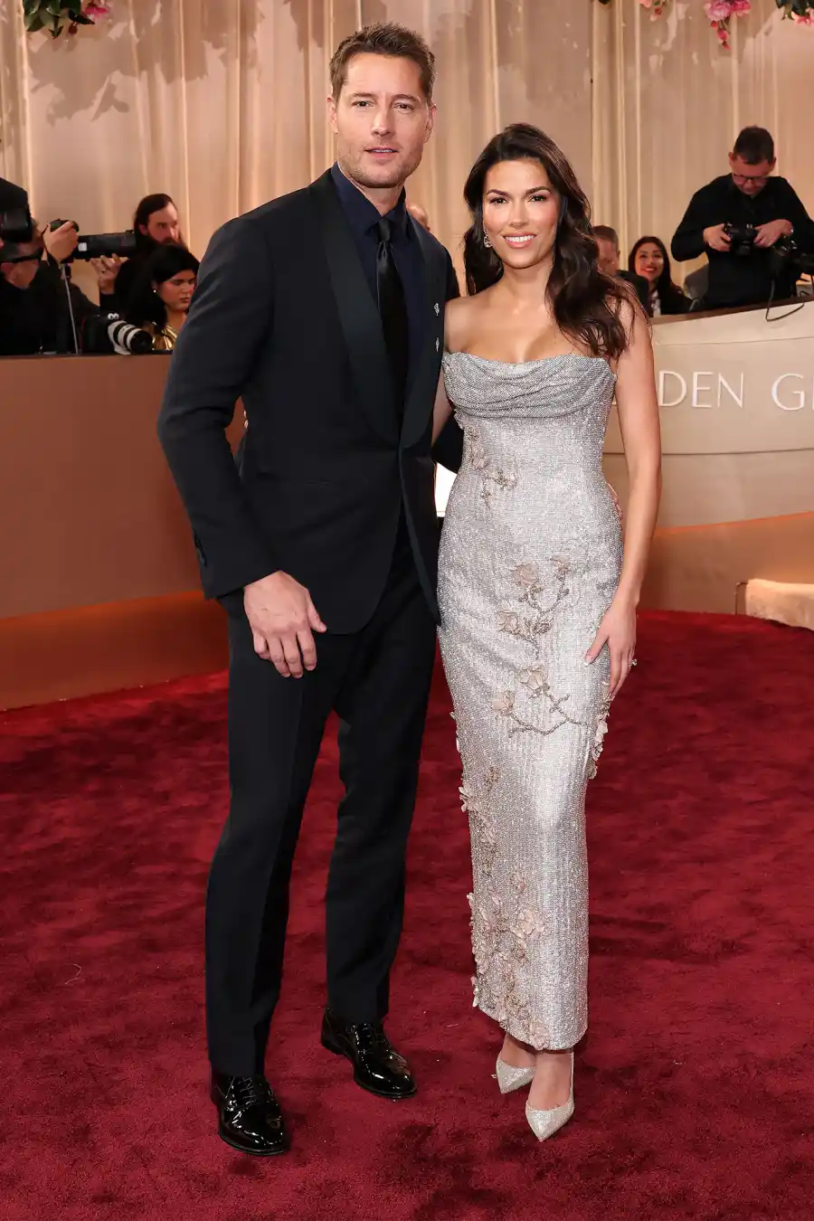 Justin Hartley and Sofia Hartley Red Carpet Arrival Golden Globes 2026