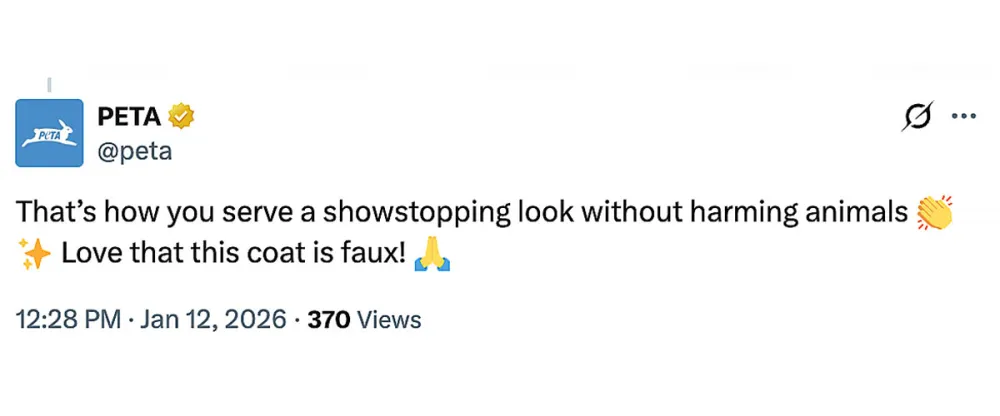 Peta reacciona al abrigo viral de Erin Andrews en el partido de playoffs