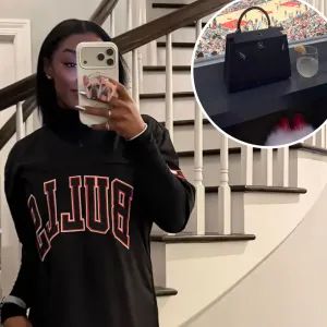 Promo Simone Biles Rocks 650 Furry Ugg Heels and Hermes Bag for NBA Girls Night Inline