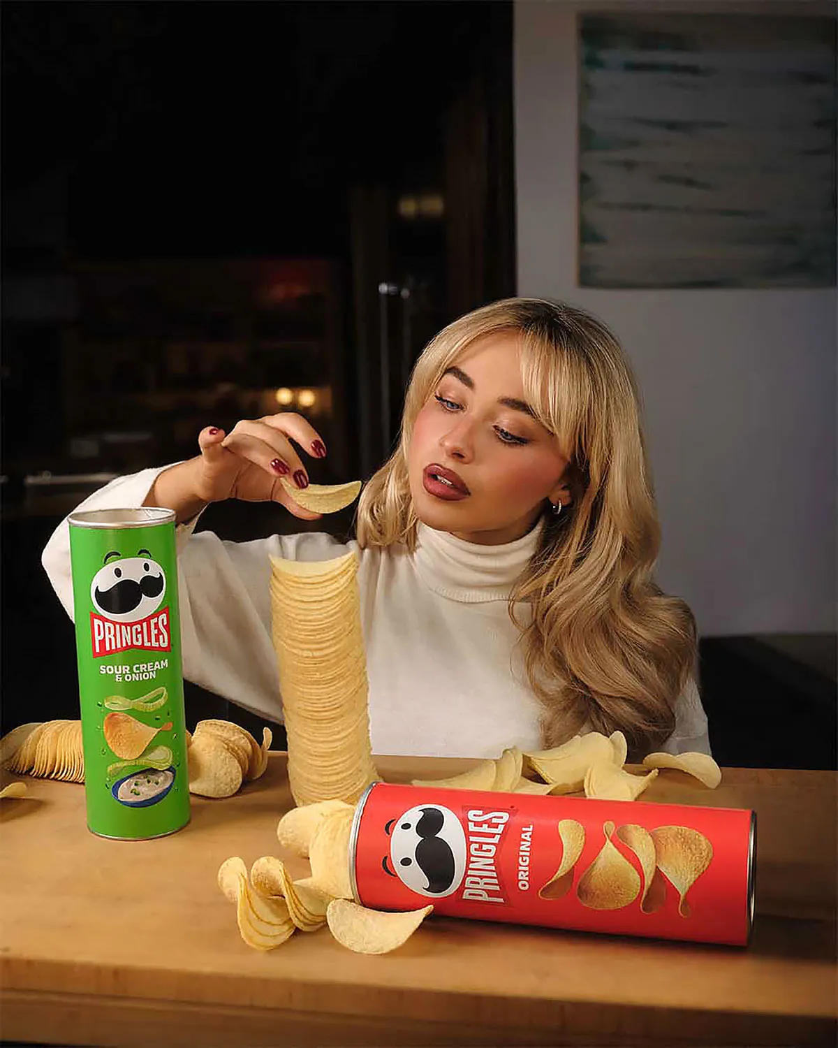Sabrina Carpenter Pringles Super Bowl Commercial Hot Pics