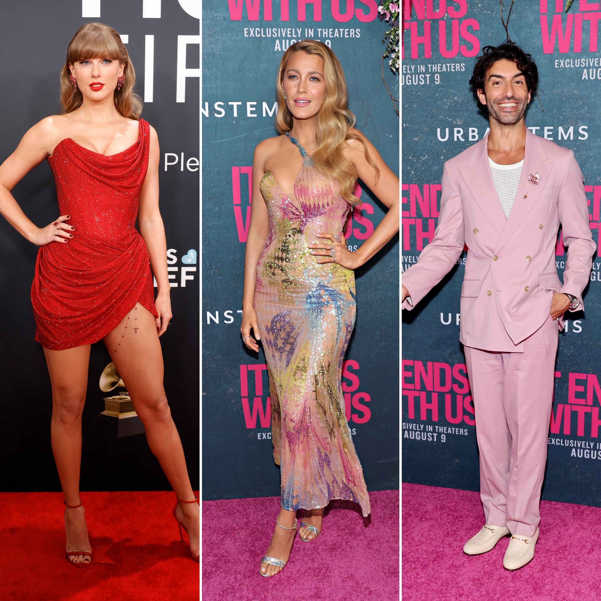 Taylor-Swift-GettyImages-2197311673-and-Blake-Lively-GettyImages-2165630380-and-Justin-Baldoni-GettyImages-2165611730