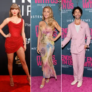 Taylor-Swift-GettyImages-2197311673-and-Blake-Lively-GettyImages-2165630380-and-Justin-Baldoni-GettyImages-2165611730