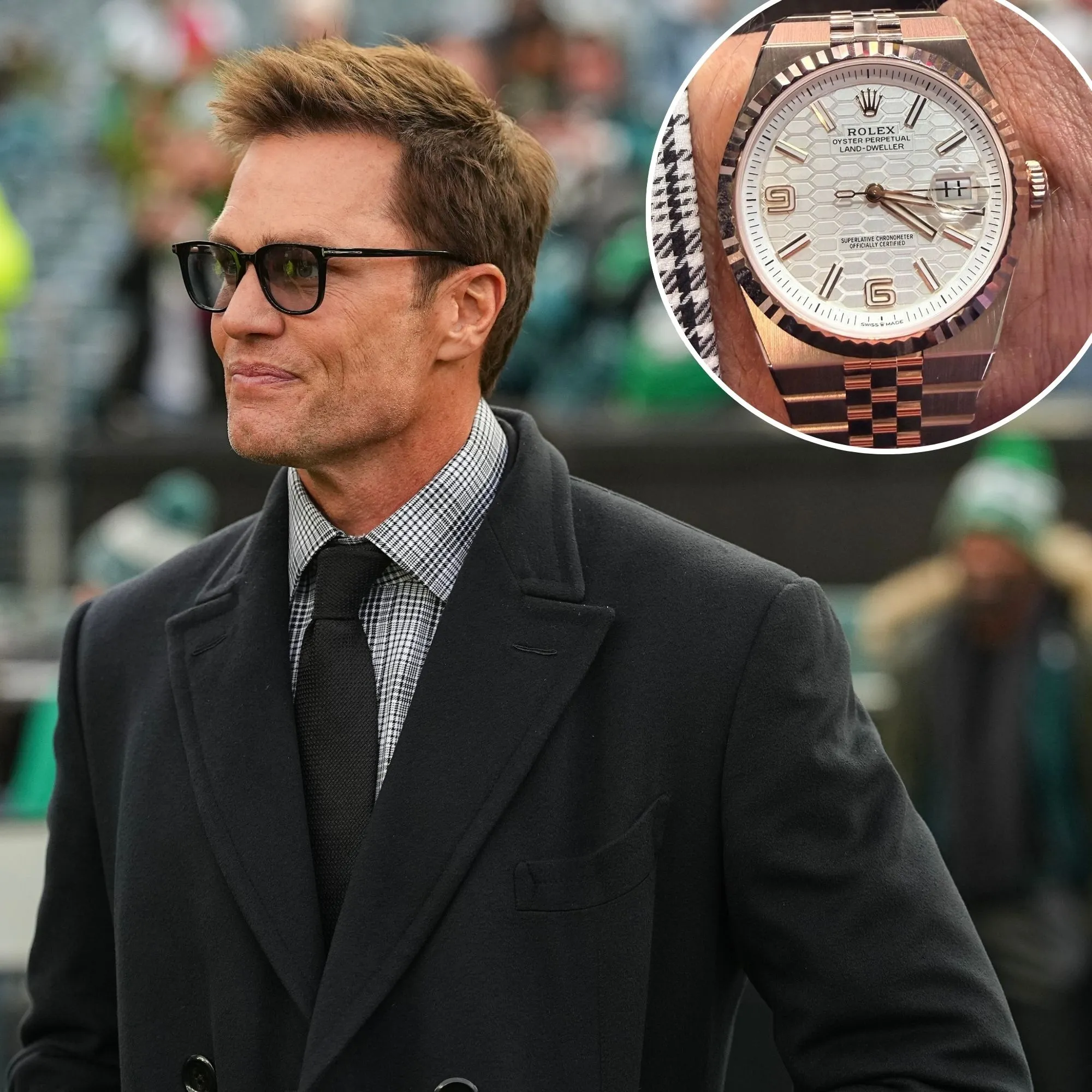 Tom Brady Flashes $51K Watch From His Collection for 49ers vs Eagles Game GettyImages-2255748491
