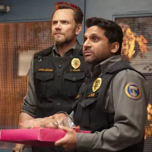 Grace Palmer, Joel McHale and Ravi Patel in Animal Control
