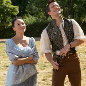 Yerin Ha and Luke Thompson in Bridgerton season 4