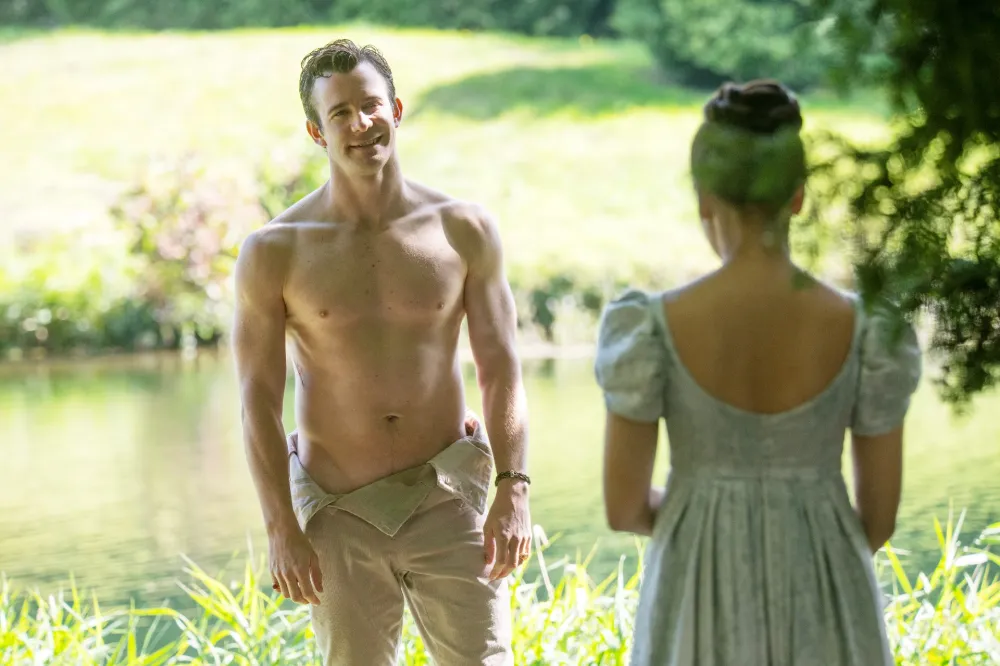 Luke Thompson and Yerin Ha in Bridgerton season 4