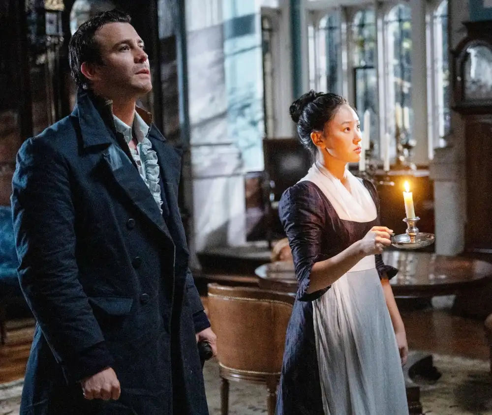 Luke Thompson and Yerin Ha in Bridgerton season 4