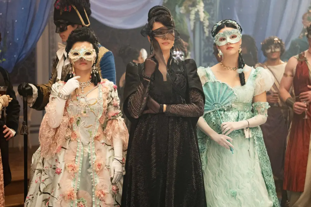 Michelle Mao, Katie Leung and Isabella We in Bridgerton season 4
