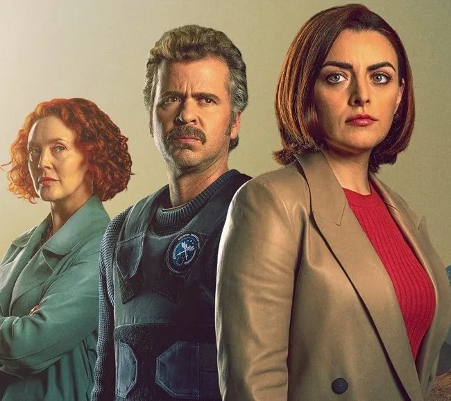 Nora-Jane Noone Wouter Hendrickx and Simone Kirby in Hidden Assets