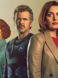 Nora-Jane Noone Wouter Hendrickx and Simone Kirby in Hidden Assets