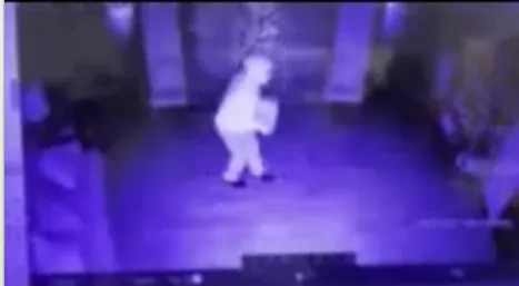 Surveillance footage of the arsonist