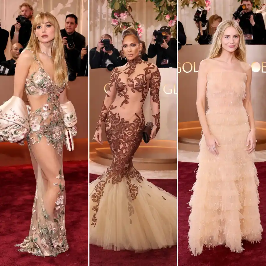 The Hottest Naked Dresses at the 2026 Golden Globes: Jennifer Lawrence, Jennifer Lopez and More