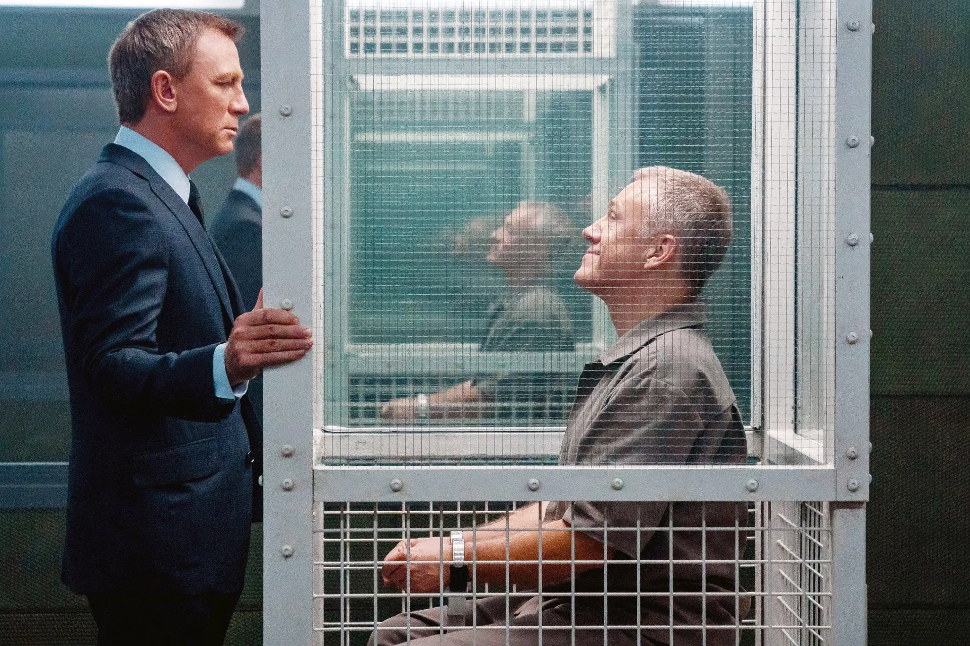 Daniel Craig as James Bond and Christoph Waltz in No Time to Die