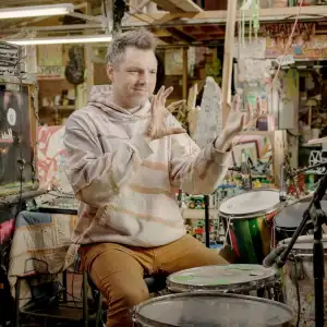 An artist in Secret Mall Apartment