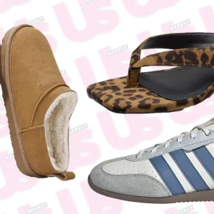 Suede Mules, Leopard Print Flip Flops, Adidas Sneakers
