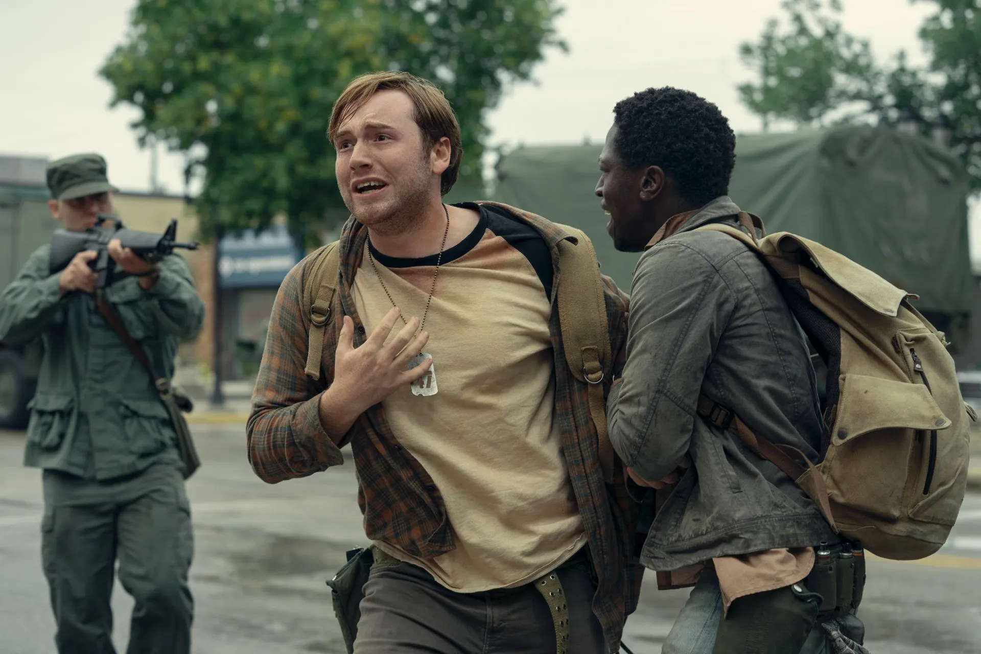 Cooper Hoffman and David Jonsson in The Long Walk